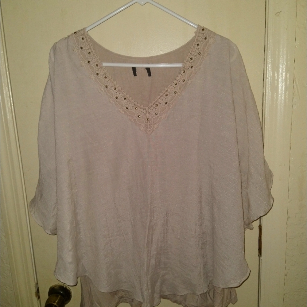 Women tan blouse